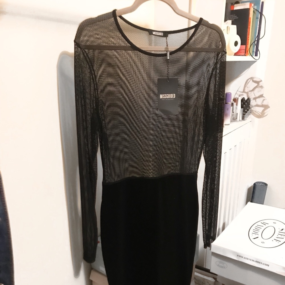 Mesh top maxi dress